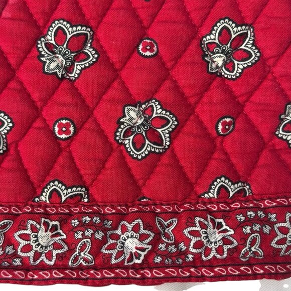 Vtg Vera Bradley Purse Red Bandana RETIRED Crossbody Zippered Top Quilted Boho - Picture 4 of 6